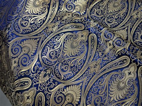 navy blue brocade fabric